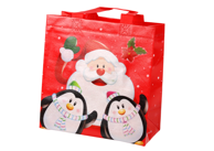 Poklon vrećica Santa and Penguins 22x22x11 cm, crvena