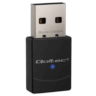 QOLTEC Bežični adapter Mini WiFi 6 AX Bluetooth 5.4 USB 900 Mbps
