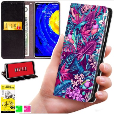 BLUEMOON Futrola tipa novčanik za Motorola Edge 70 – poklopac s uzorkom + staklo 9H