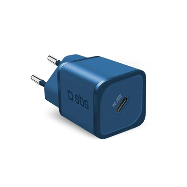 SBS Zidni punjač, GaN, 20 W, Power Delivery, plavi