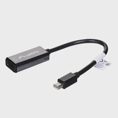 LANBERG Adapter AD-0005-BK 0.2 m Mini DisplayPort HDMI Type A (Standard) crni