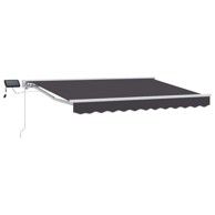 Ručni okvir tende s LED-ima, 2,5 x 2 m, antracitni, bijeli okvir