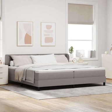 Boxspring krevet s madracem 200x200 cm, tkanina, sivo-smeđa