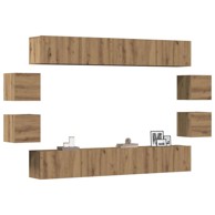 TV zidni ormarić 8-dijelni, 200 cm, hrast artisan, drvo 