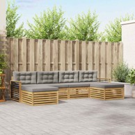 Set vanjskih sofa 6-dijelni, bijeli i svjetlosivi
