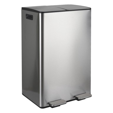 SPIRELLA Željezna kanta za smeće 2x30 l za odvojeni otpad/s pedalom u mat srebrnoj boji Aliya