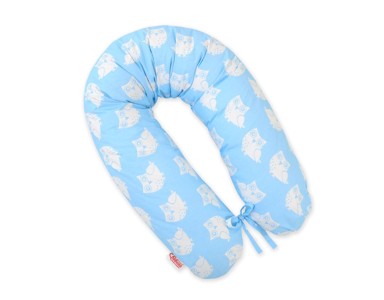 BOBONO Jastuk za trudnice, produženi, s odvojivom navlakom, Blue Owls