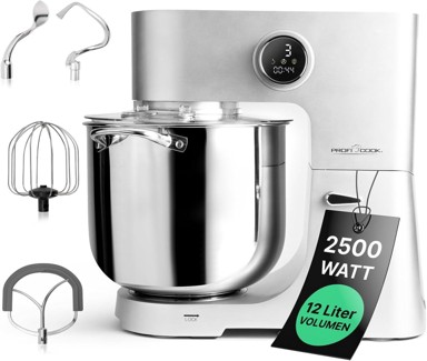 PROFI COOK XXL kuhinjski robot posuda 12 l 2500 W LED zaslon