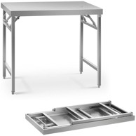 Sklopivi stol za catering od nehrđajućeg čelika, 100 x 60 cm