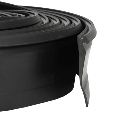 Brtva za garažna vrata, 52 × 2 mm, 2,5 m, PVC, crna