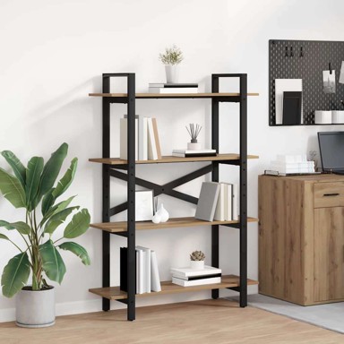 Polica, 100 x 33,5 x 140 cm, konstruirano drvo, umjetnički hrast