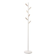 YAMAZAKI Bijela podna vješalica s detaljima od bukovine Plain Pole Hanger