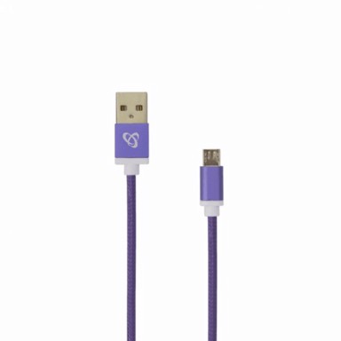 SBOX Kabel USB-A – Micro USB, 1,5 m, pleteni, ljubičasta