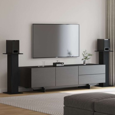 Stativi za zvučnike, 30x30x80 cm, crni hrast, 2 komada