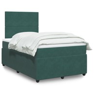 Box spring krevet s madracem tamnozeleni 120x200 cm baršunasti