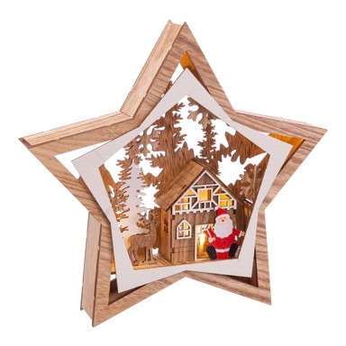 CASA SELECCIÓN Smeđi svjetlosni ukras s božićnim motivom Noel