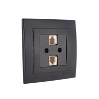 TOURAN Utičnica podžbukna TV crna