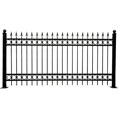 Panel za ogradu 0,9 m x 2,4 m + stup 1 m crni