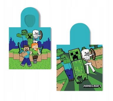 Pamučni pončo ručnik za djecu Minecraft 55x110 cm