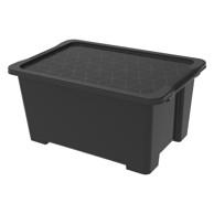 ROTHO Sjajna crna plastična kutija za pohranu s poklopcem Evo Easy 