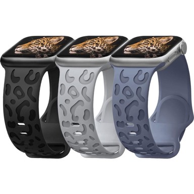 NIKCORP Set 3 silikonska remena za Apple Watch 38/40/41 mm, leopard uzorak