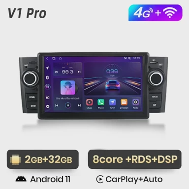 Autoradio uređaj, Android 11 za Fiat Grande Punto i Linea (2007–2012), 4G, 2GB/32GB