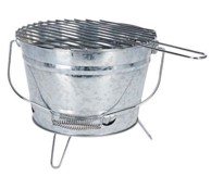 PROGARDEN Prijenosni roštilj KO-Y64950300, kanta za roštilj, promjer 27 cm, pocinčani metal