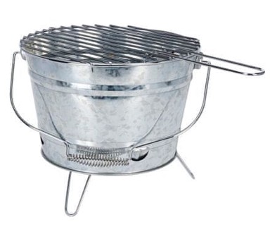 PROGARDEN Prijenosni roštilj KO-Y64950300, kanta za roštilj, promjer 27 cm, pocinčani metal