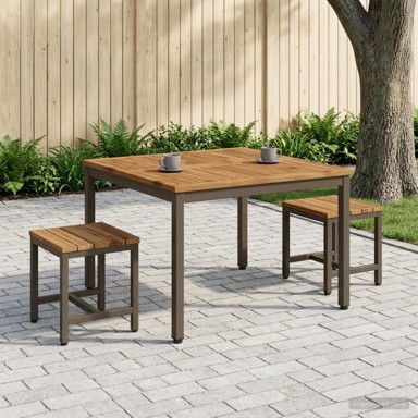 Stolić za kavu 80 x 80,5 x 45 cm, prirodni i boja kave