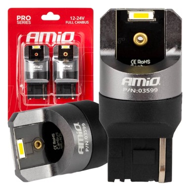 AMIO LED žarulja W21W 7440, CANBUS, 2xSMD, 12V/24V, bijela