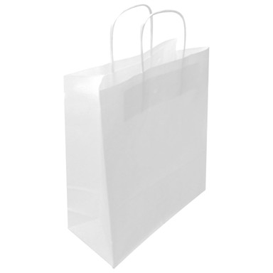 DUGA Vrećica ukrasna natron, 26x35x12 cm pletene ručke pk50, bijela