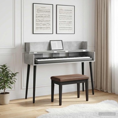 Studio radni stol, 152 x 40 x 19,5 cm, betonsko siva