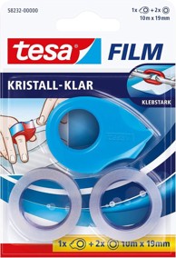 TESA mini dispenzer ljepljive trake s 2 role tesafilm Crystal Clear 10 m x 19 mm