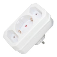 COMMEL Razdjelnik 3-str. bijeli 1 šuko + 2 Euro