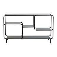 LIGHT & LIVING Crna metalna polica za knjige 141x81,5 cm Winston 