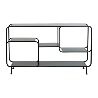 LIGHT & LIVING Crna metalna polica za knjige 141x81,5 cm Winston 