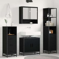 Set namještaja za kupaonicu, 4 kom, 65 x 33 x 60 cm, crni hrast