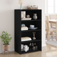 Visoka komoda crna 70 x 41 x 124 cm od konstruiranog drva