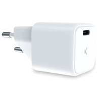 KSIX Zidni punjač ​​GaN, USB-C, 30W, PD, ultra brzi, bijeli 