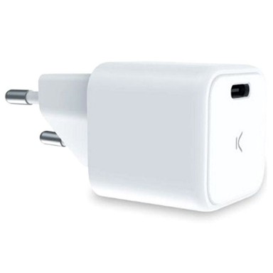 KSIX Zidni punjač GaN, USB-C, 30W, PD, ultra brzi, bijeli