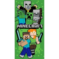 JERRY FABRICS Zeleni pamučan dječji ručnik, 70x140 cm Minecraft Let´s Survive