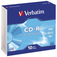 VERBATIM CD-R optički medij 700 MB / 80 min, 52x, Slim Extra Protection, pakiranje 10 kom, 43415