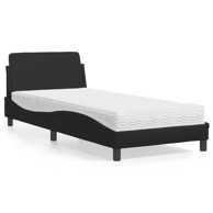 Krevet s madracem crni 90 x 200 cm od umjetne kože