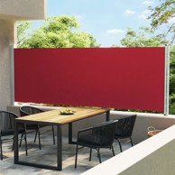 Uvlačiva bočna tenda za terasu 600 x 160 cm crvena