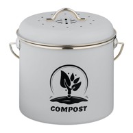 NORTHIX Kuhinjska kompostna kanta, 3,5 l, metalna, ventilirani poklopac, ručka