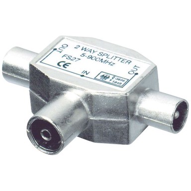 USE Antenski razdjelnik 1 ženski na 2 muška FS 27, crni