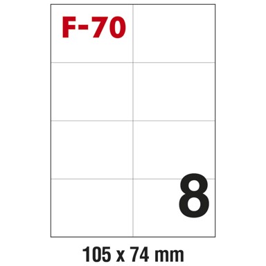 FORNAX Etikete A4 ILK F-70, 105 x 74 mm, 800 kom, bijele