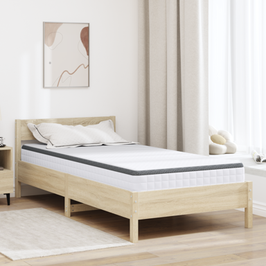 Madrac 90x200 cm, pletiva tkanina, bijela i siva