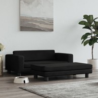 Krevet za pse s produžetkom crni 100 x 50 x 30 cm baršunasti