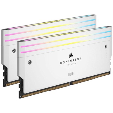 CORSAIR RAM memorija Dominator Titanium, DDR5, 6000 MHz, CL30, Intel XMP 3.0, 32 GB Dual-Kit, bijela CMP32GX5M2B6000C30W